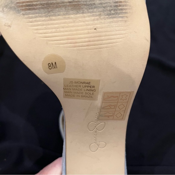 Jessica Simpson Monrae Suede Block Heel Sandal Baby Blue/Gray Size 8 - Picture 7 of 10